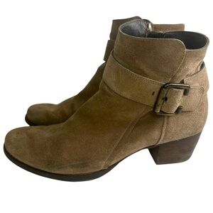 Paul Green JANO Bootie Moto Buckle Suede Ankle Boots Size 7.5